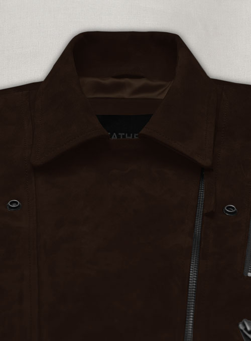 Dark Brown Suede Vanessa Hudgens Leather Jacket #3