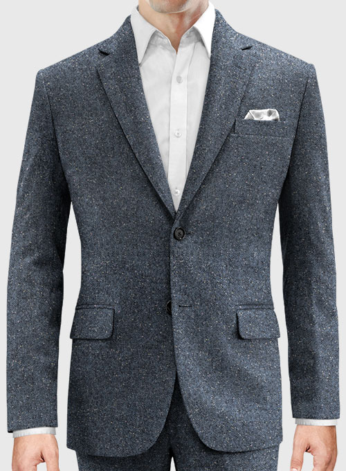 Arc Blue Herringbone Flecks Donegal Tweed Jacket