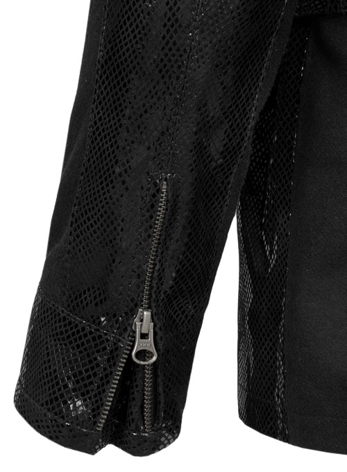 Snake Emboss Black Avengers Age of Ultron Leather Jacket