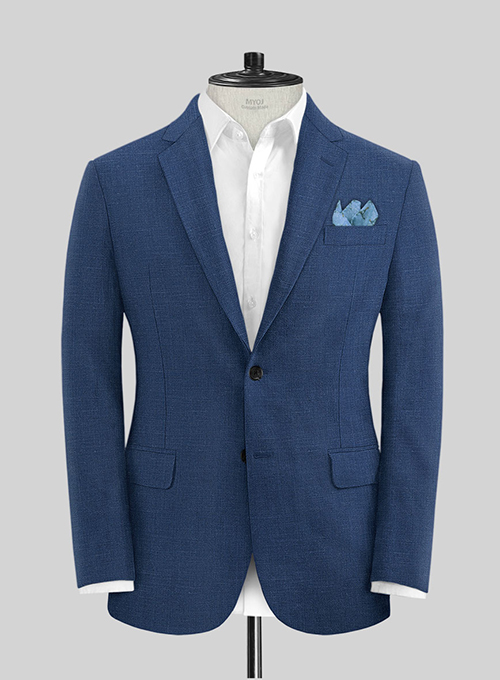 Azure Blue Linen Jacket