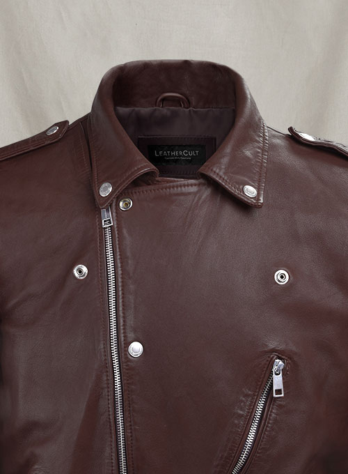 Beast Burgundy Biker Leather Jacket