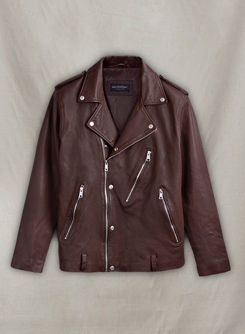 Beast Burgundy Biker Leather Jacket