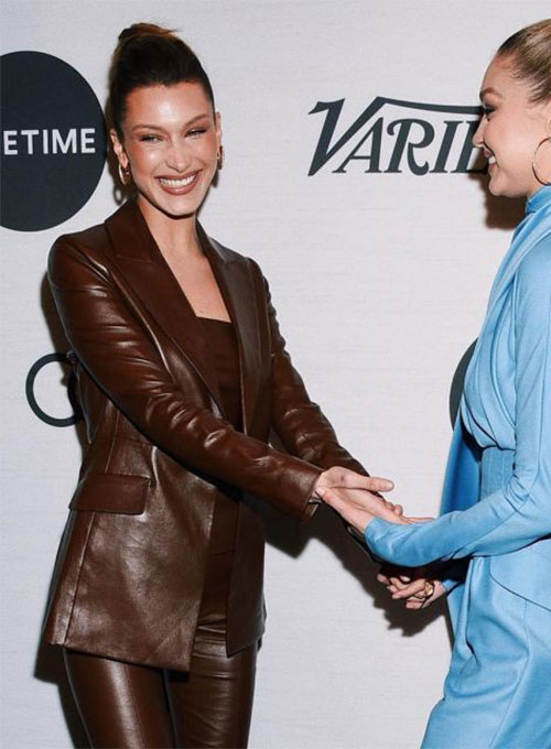 Bella Hadid Leather Blazer