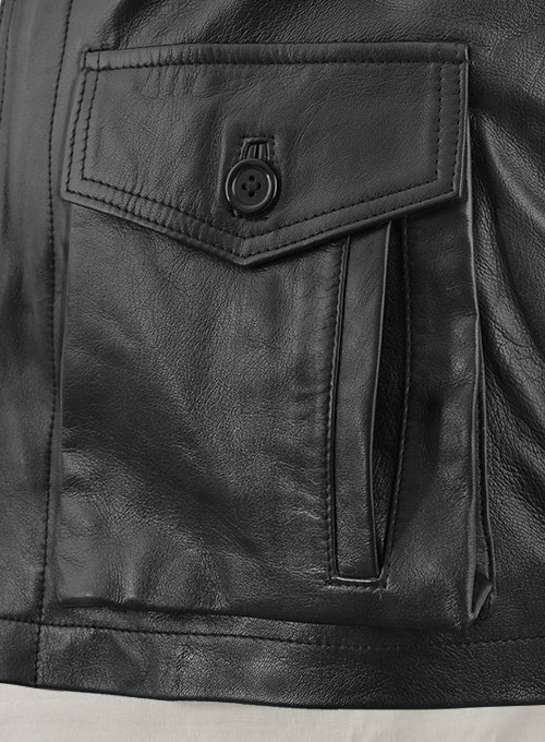 Black Jensen Ross Ackles Supernatural Season 7 Leather Jacket