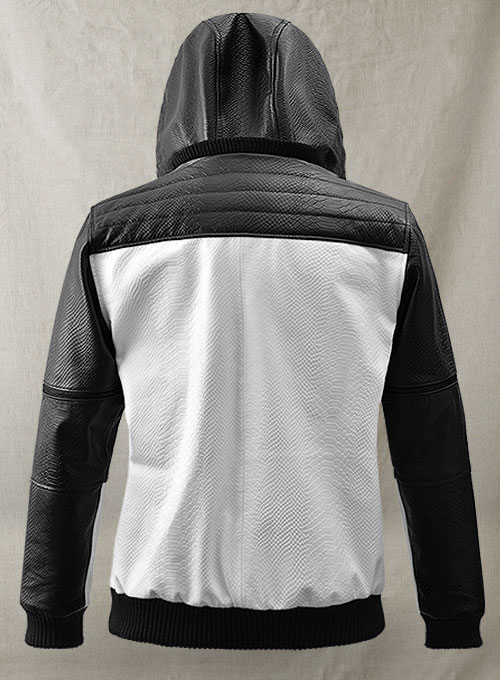 Black Python Tornado Convertible Leather Jacket