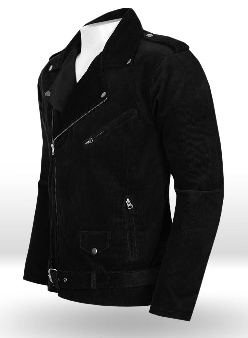 Black Corduroy Biker Jacket