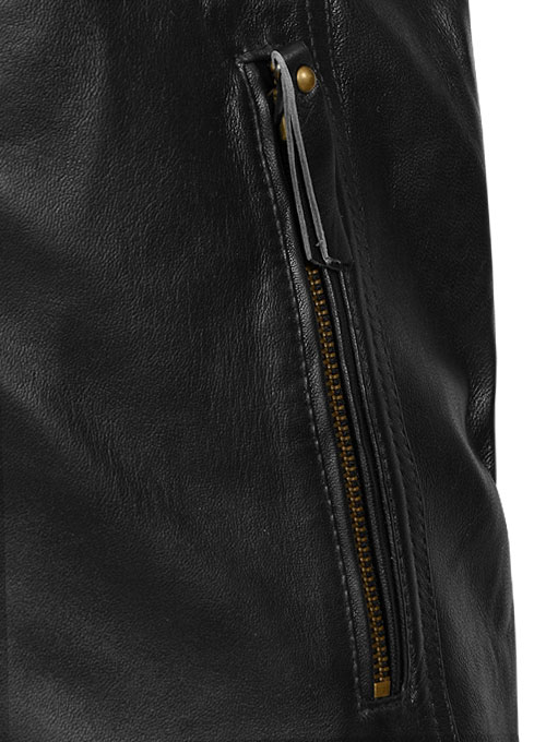Black Leather Jacket # 660