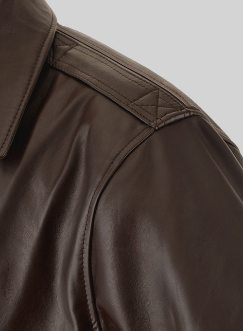 Brown Steve Carell Welcome to Marwen Bomber Leather Jacket