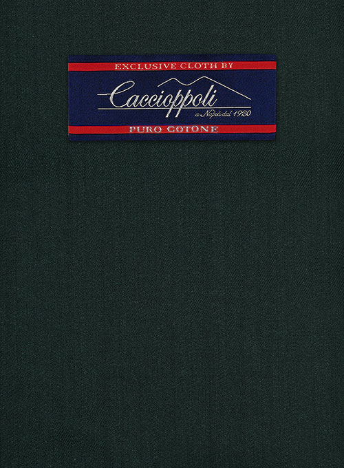 Caccioppoli Herringbone Dark Green Cotton Jacket