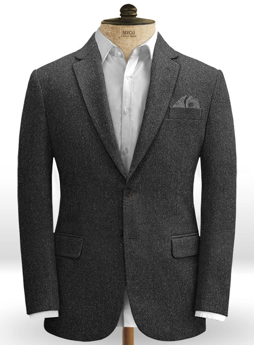 Charcoal Herringbone Tweed Jacket MakeYourOwnJeans® Made To Measure