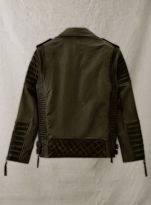 Charles Burnt Olive Leather Jacket - Click Image to Close