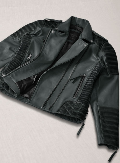 Charlotte Burnt Charcoal Leather Jacket