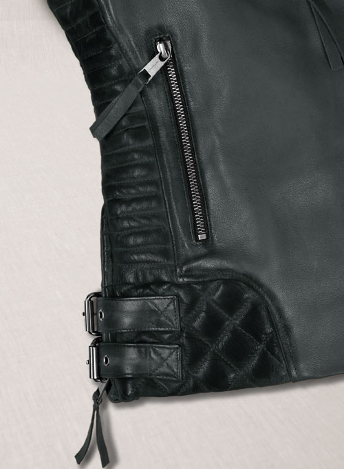 Charlotte Burnt Charcoal Leather Jacket