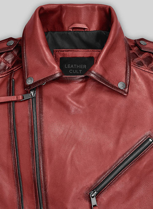 Charles Burnt Red Leather Jacket