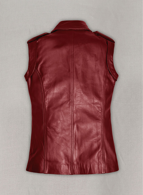 Cherry Red Leather Jacket #292