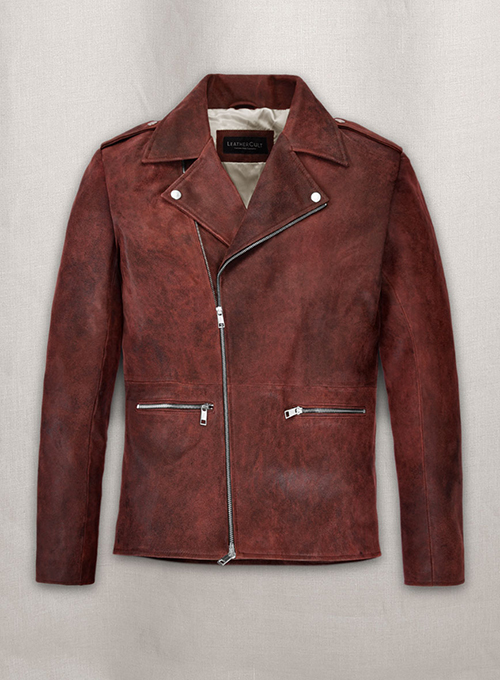 Dark Vintage Red Lewis Hamilton Leather Jacket