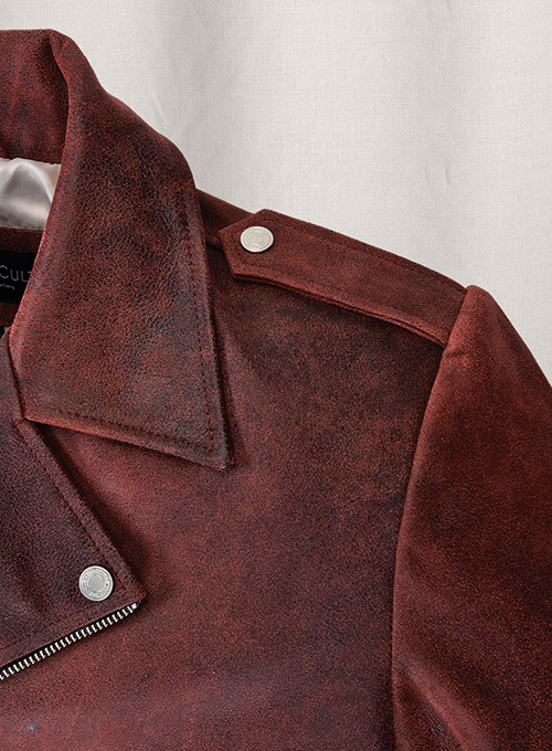 Dark Vintage Red Lewis Hamilton Leather Jacket