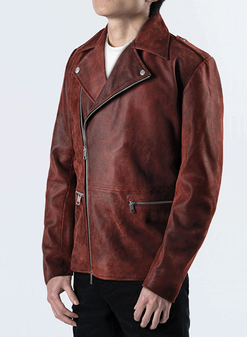 Dark Vintage Red Lewis Hamilton Leather Jacket