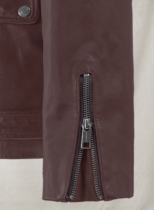 Dauntless Burgundy Biker Leather Jacket
