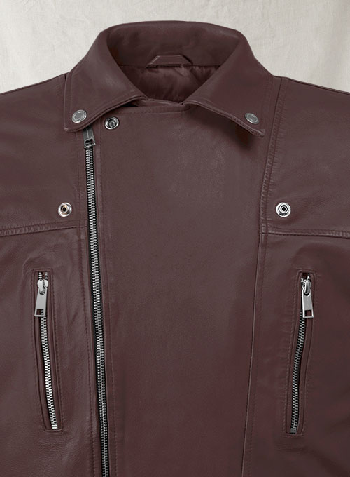 Dauntless Burgundy Biker Leather Jacket