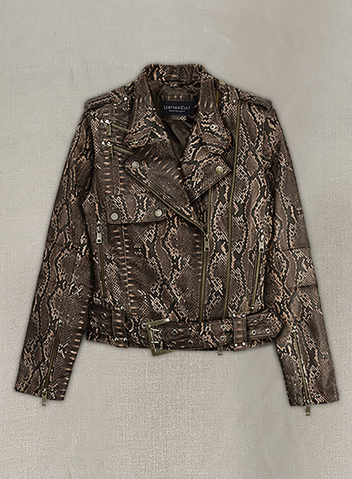 Dark Brown Python Leather Jacket # 280