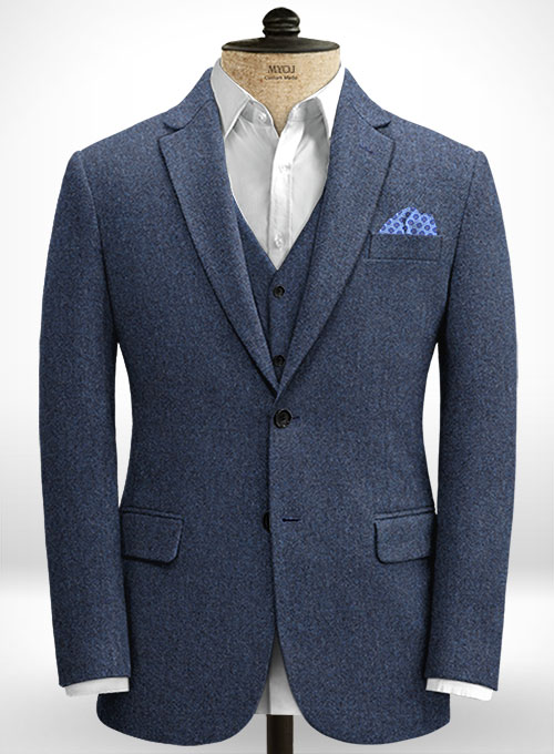 Empire Blue Tweed Jacket : Made To Measure Custom Jeans For Men & Women ...