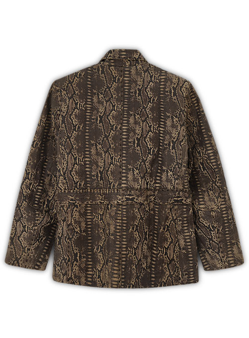 Dark Brown Python Fast & Furious Jason Statham Jacket - 42 Short