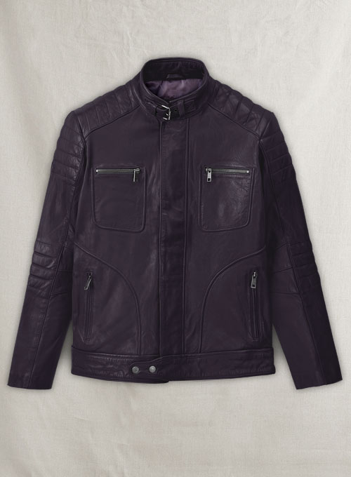 Firefly Moto Purple Biker Leather Jacket