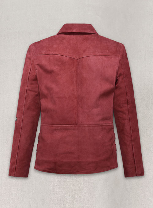 French Red Suede Leather Jacket # 903