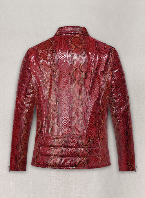 Gallant Bold Red Python Leather Jacket