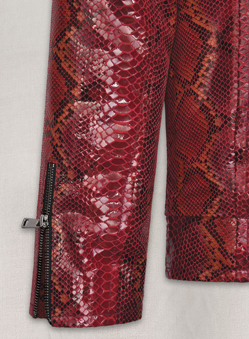 Gallant Bold Red Python Leather Jacket
