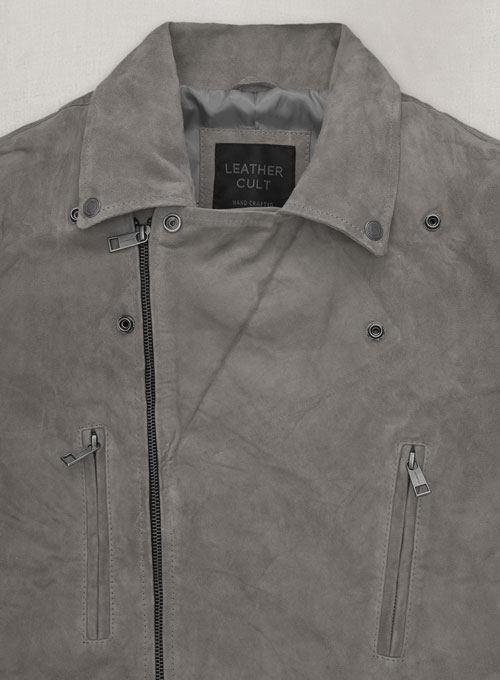 Gray Suede Leather Jacket # 903
