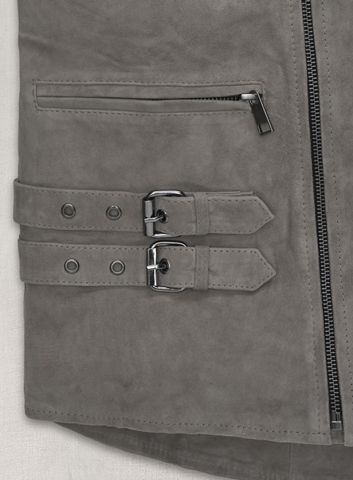 Gray Suede Leather Jacket # 903