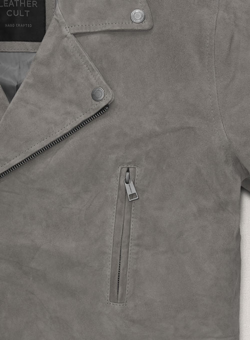 Gray Suede Leather Jacket # 903