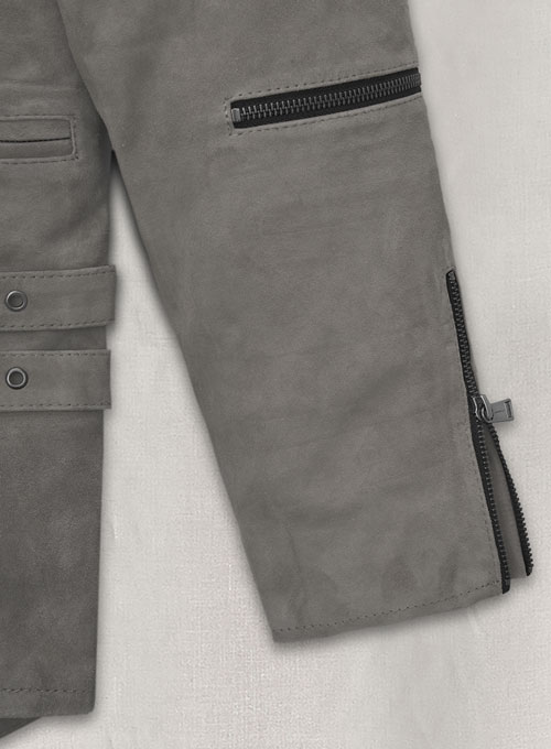 Gray Suede Leather Jacket # 903