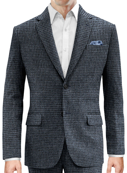 Houndstooth Blue Tweed Jacket MakeYourOwnJeans® Made To Measure