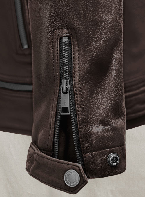 Ironwood Brown Biker Leather Jacket - Click Image to Close
