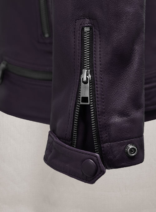 Ironwood Purple Biker Leather Jacket
