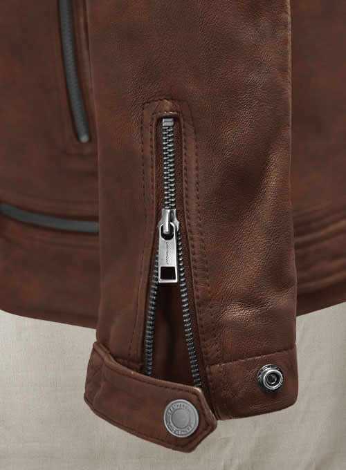 Ironwood Spanish Brown Biker Leather Jacket