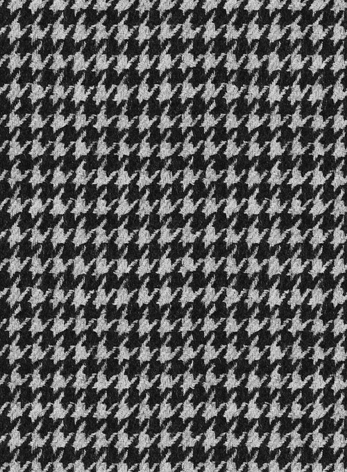 Italian Black & White Houndstooth Tweed Jacket