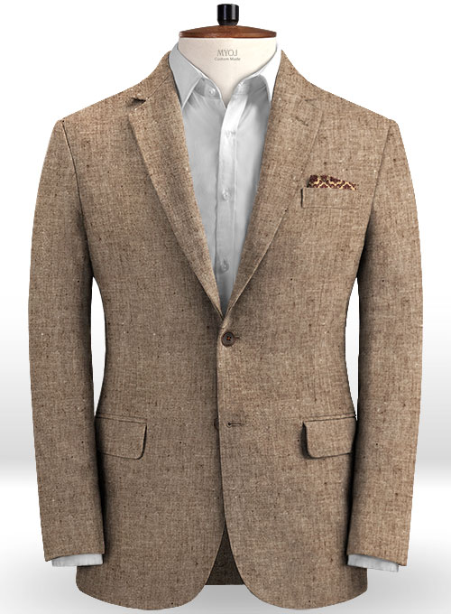 Italian Denim Brown Linen Jacket : Made To Measure Custom Jeans For Men ...