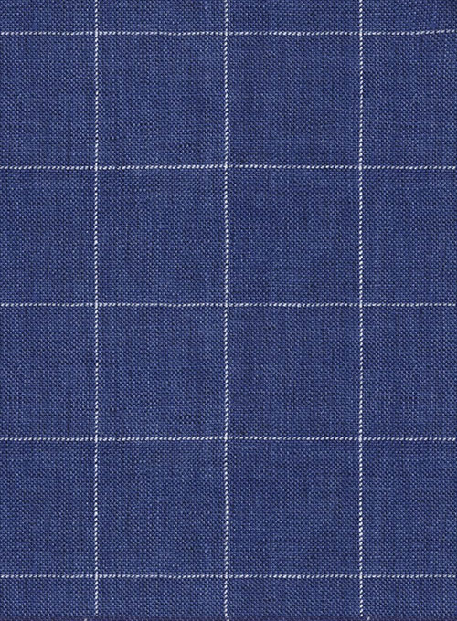 Italian Linen Cobalt Blue Checks Jacket