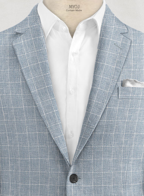 Italian Linen Lusso Cadet Blue Jacket