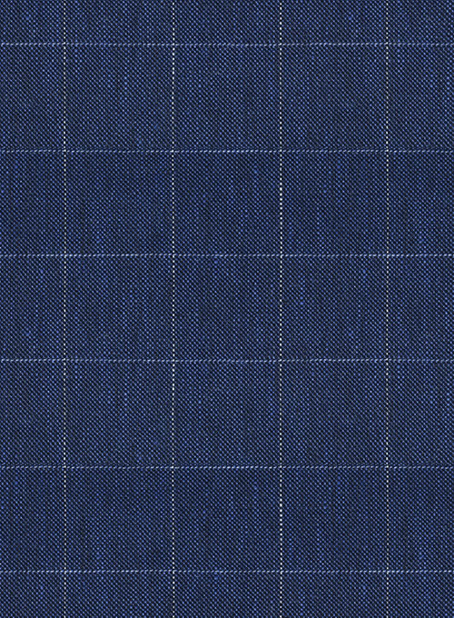 Italian Linen Oxford Blue Checks Jacket