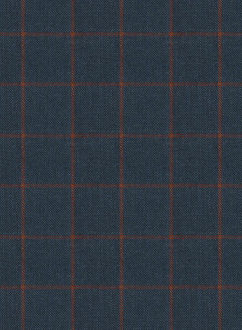 Italian Linen Slate Blue Checks Jacket