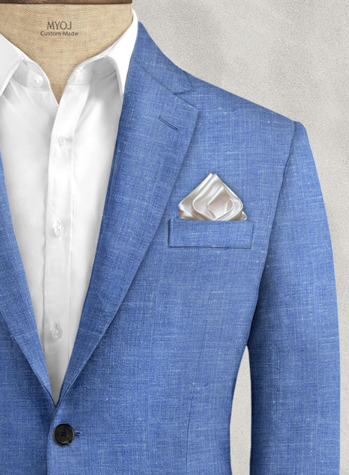 Italian Linen Smoked Blue Jacket - Click Image to Close