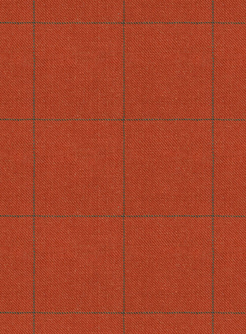 Italian Linen Teria Orange Checks Jacket