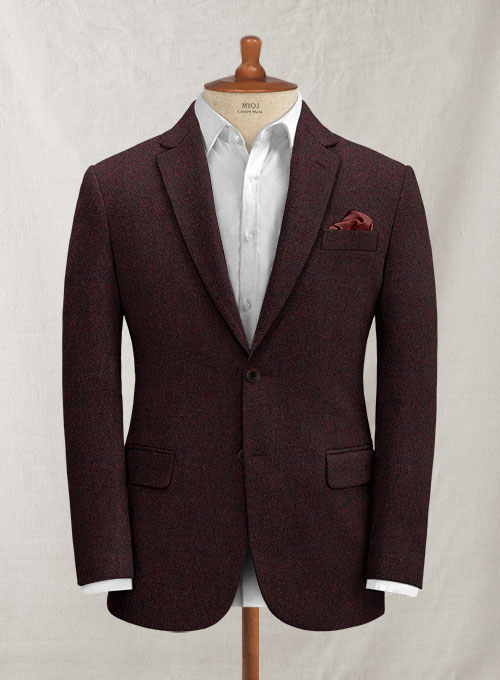 Italian Mahogany Red Tweed Jacket : Made To Measure Custom Jeans For ...