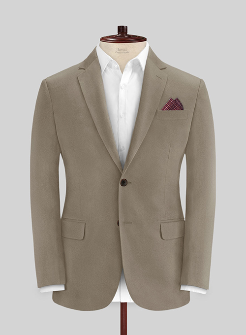 Italian Stone Khaki Cotton Stretch Jacket