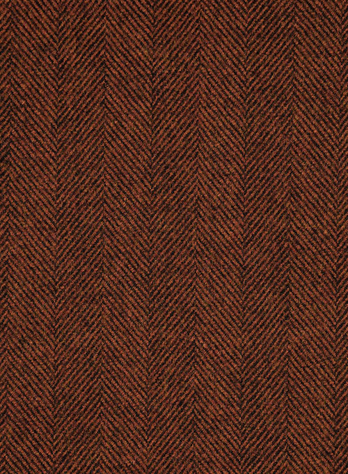 Italian Wide Herringbone Brunette Tweed Jacket